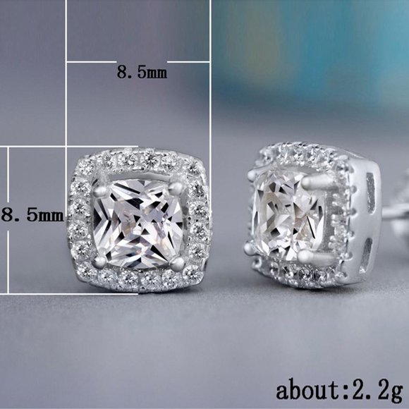 3/$10 Round & Square CZ Stud Earrings Various Colors - Picture 2 of 7